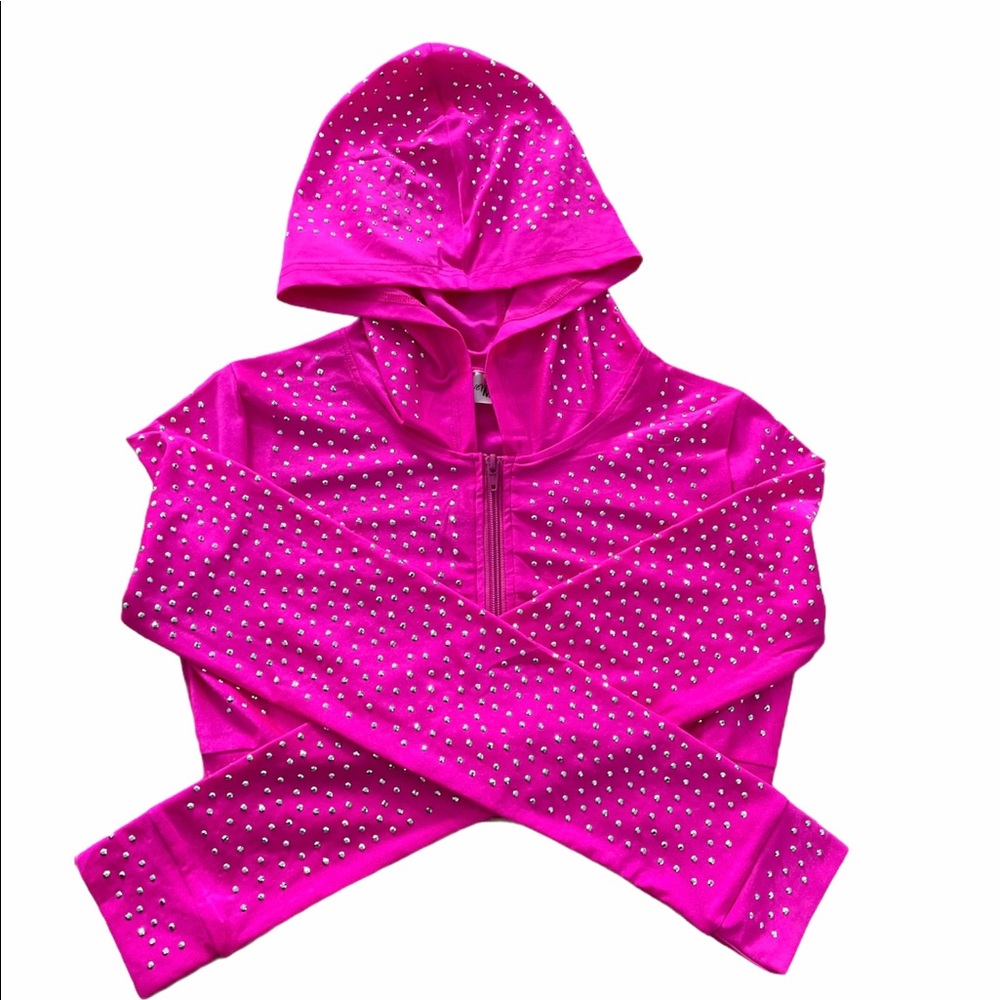 Rhinestone crop top jacket